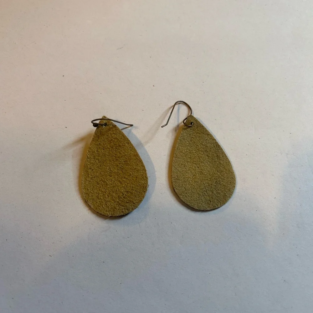 Leopard Print Teardrop Earrings - Picture 2 of 2